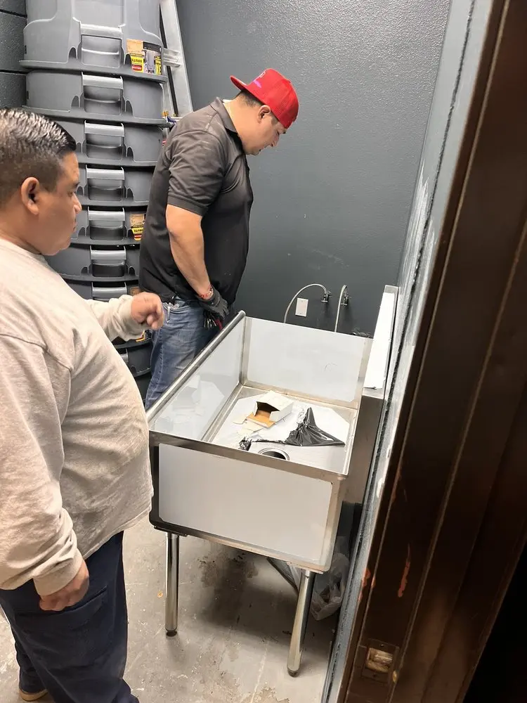 Commercial plumbing and sink installation in Texas